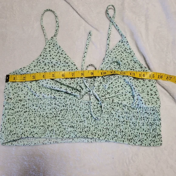Ardene Mint Green Floral Crop Top (fits M) - Picture 3 of 8